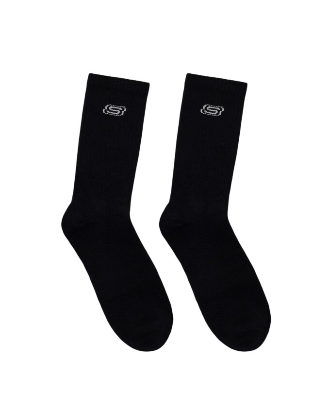 Skechers 2'li Paket Athleisure S Logo Uzun Siyah Unisex Çorap - 2
