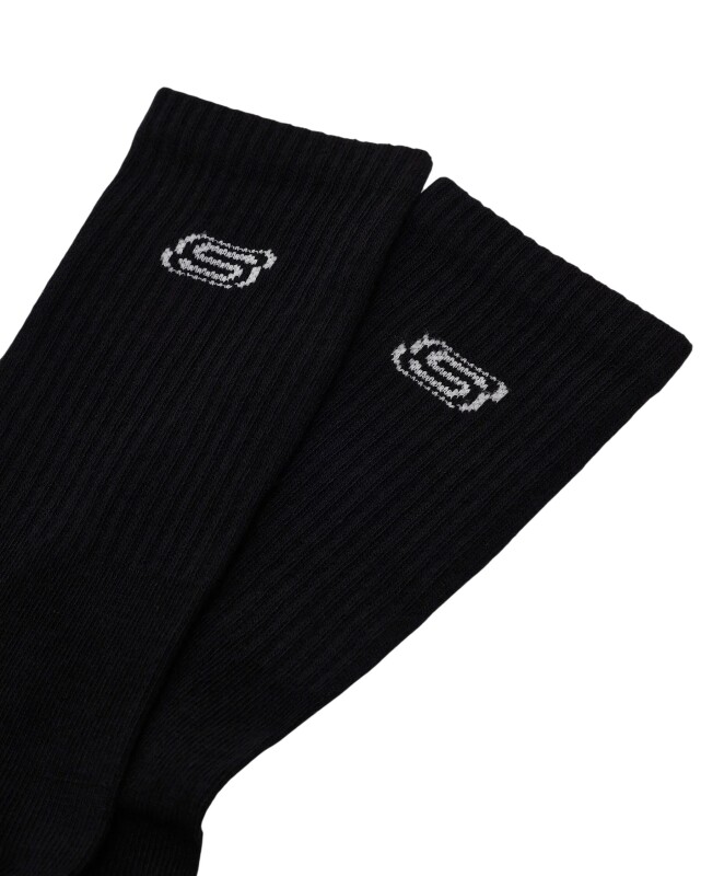 Skechers 2'li Paket Athleisure S Logo Uzun Siyah Unisex Çorap - 3