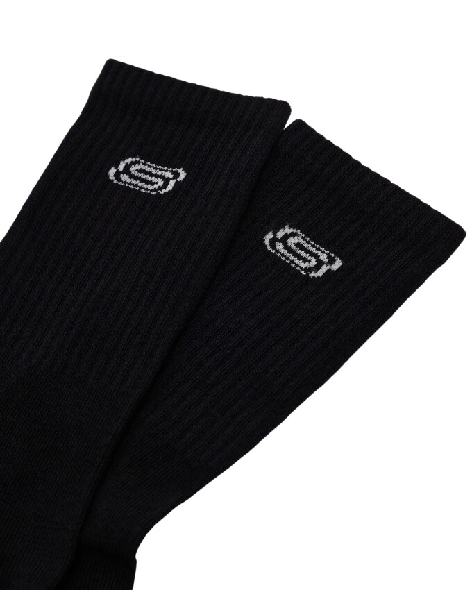 Skechers 2'li Paket Athleisure S Logo Uzun Siyah Unisex Çorap - 3