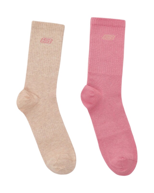 Skechers 2'li Paket Athleisure S Logo Uzun Siyah Unisex Çorap - 2