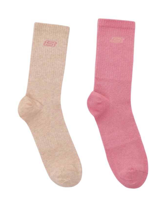 Skechers 2'li Paket Athleisure S Logo Uzun Siyah Unisex Çorap - 2