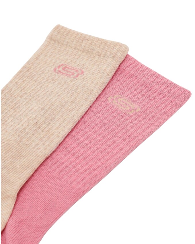 Skechers 2'li Paket Athleisure S Logo Uzun Siyah Unisex Çorap - 3