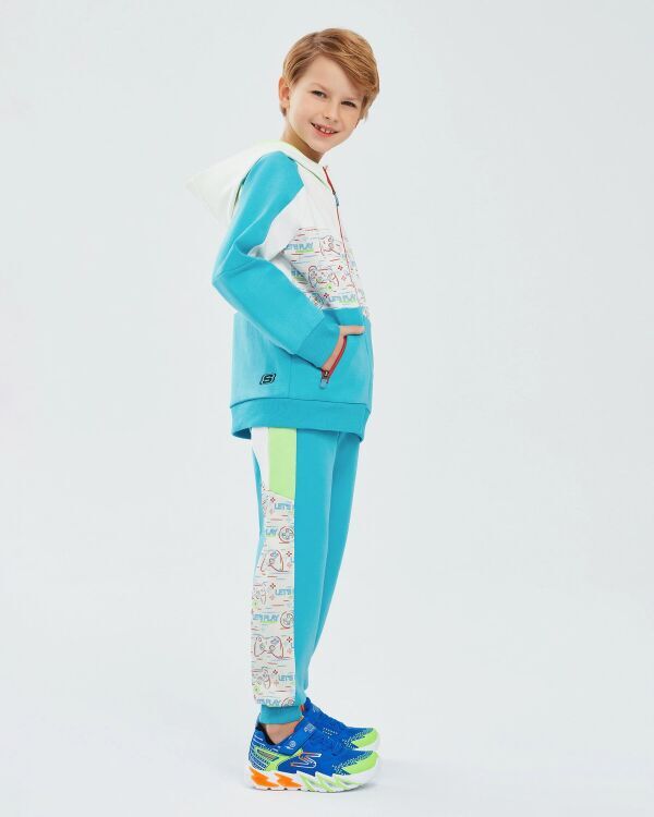 Skechers 2XI-Lock B Full Zip Hoodie Beyaz Çocuk Sweatshirt - 4