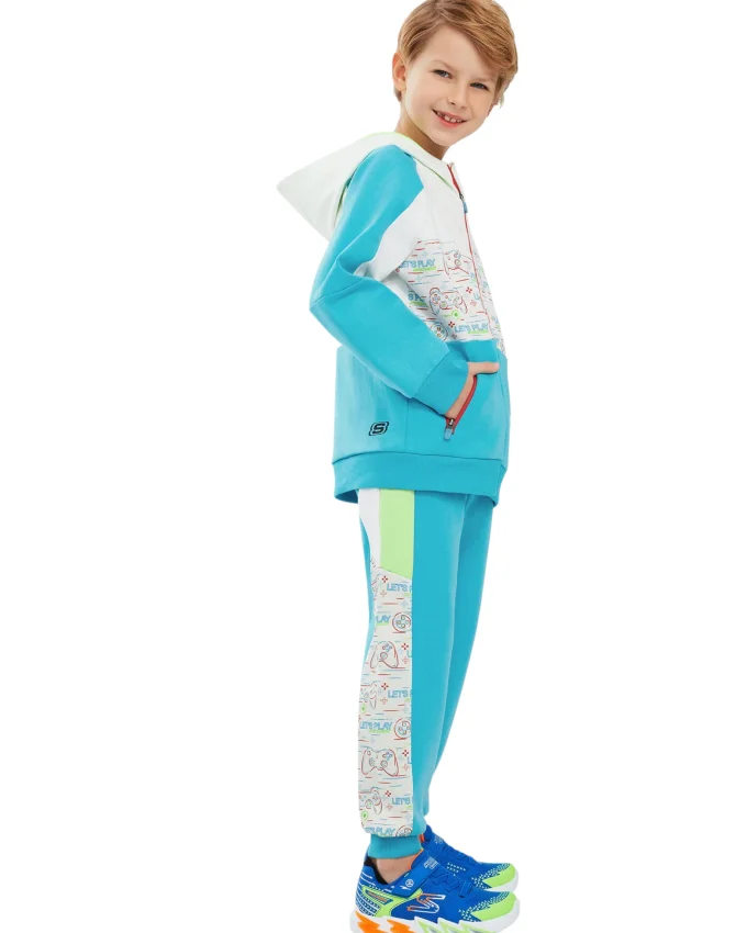 Skechers 2XI-Lock B Full Zip Hoodie Beyaz Çocuk Sweatshirt - 2