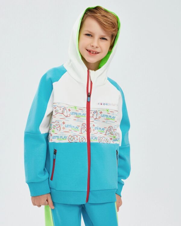 Skechers 2XI-Lock B Full Zip Hoodie Beyaz Çocuk Sweatshirt - Skechers