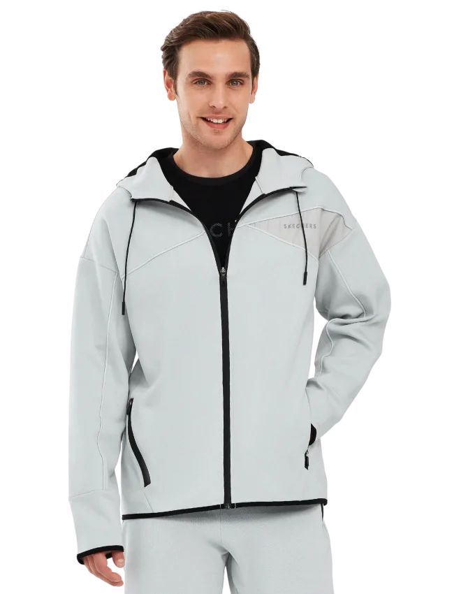 Skechers 2XI-Lock M Full Zip Hoodie Sweatshirt Gri Erkek Sweatshirt - 1