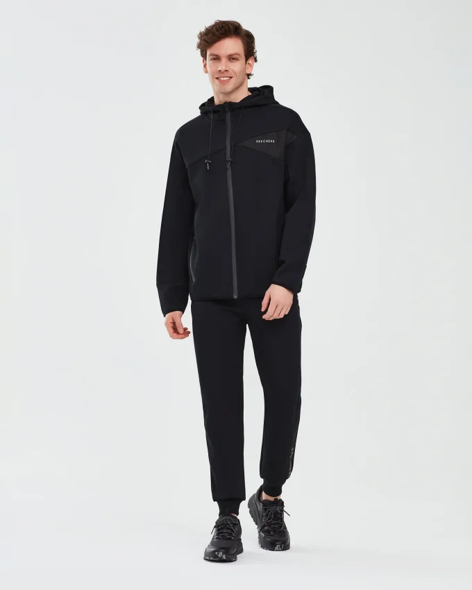Skechers 2XI-Lock Full Zip Hoodie Siyah Erkek Sweatshirt - 5