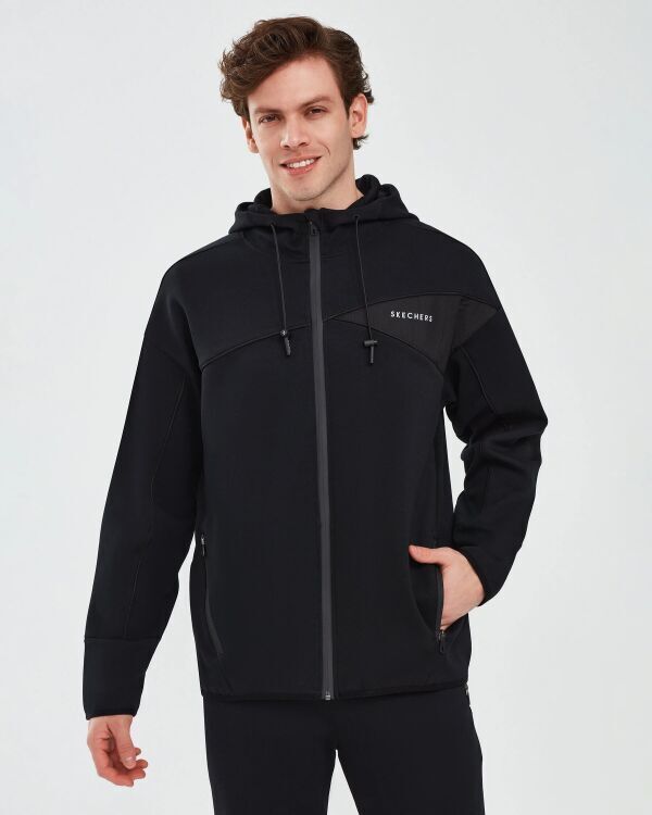 Skechers 2XI-Lock Full Zip Hoodie Siyah Erkek Sweatshirt - Skechers