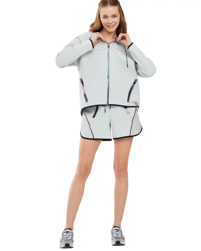 Skechers 2XI-Lock Full Zip Hoodie Gri Kadın Sweatshirt - 4