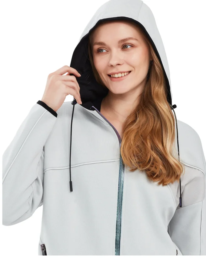 Skechers 2XI-Lock Full Zip Hoodie Gri Kadın Sweatshirt - 2