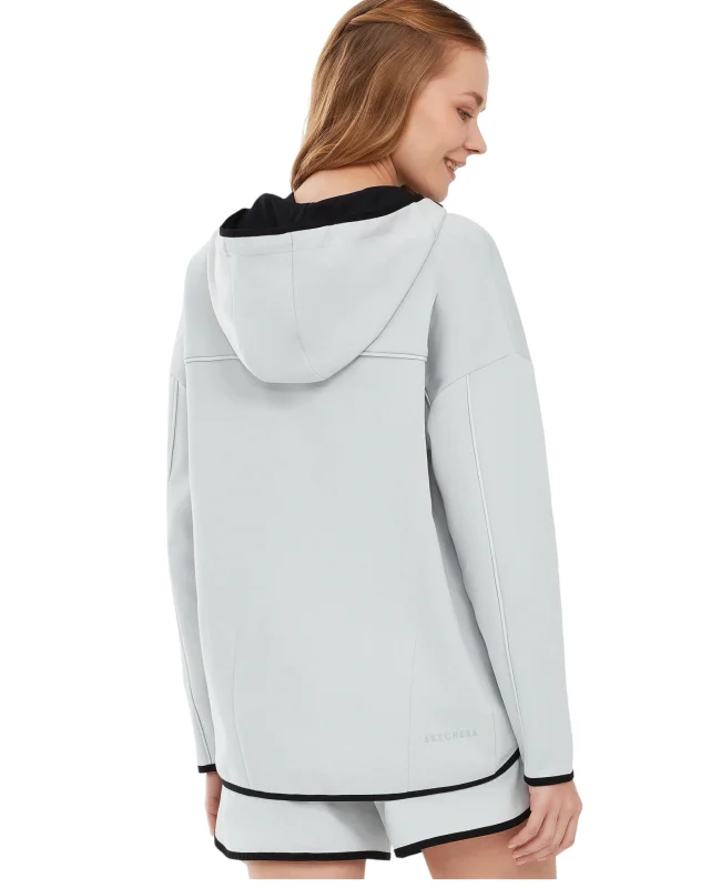 Skechers 2XI-Lock Full Zip Hoodie Gri Kadın Sweatshirt - 3