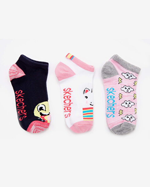 Skechers 3 Pack Low Cut Sweet Socks Renkli Çocuk Çorap S212293-900 - Skechers (1)