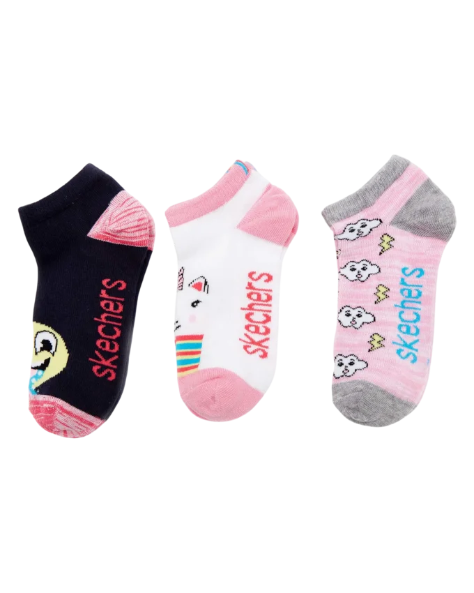 Skechers 3 Pack Low Cut Sweet Socks Renkli Çocuk Çorap S212293-900 - 1