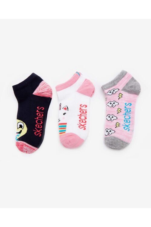 Skechers 3 Pack Low Cut Sweet Socks Renkli Çocuk Çorap S212293-900 - 1