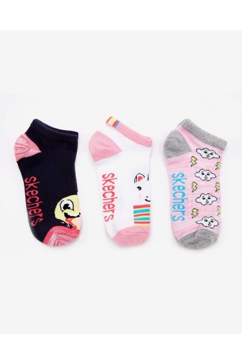 Skechers 3 Pack Low Cut Sweet Socks Renkli Çocuk Çorap S212293-900 - Skechers (1)