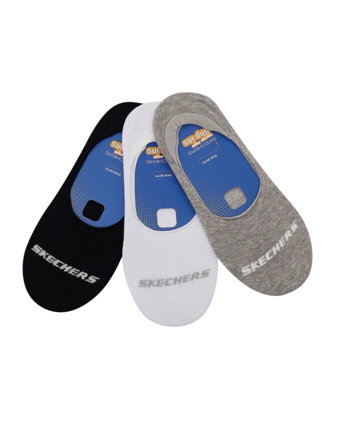 Skechers 3'lü Paket Essential Görünmez Beyaz Unisex Çorap - 1