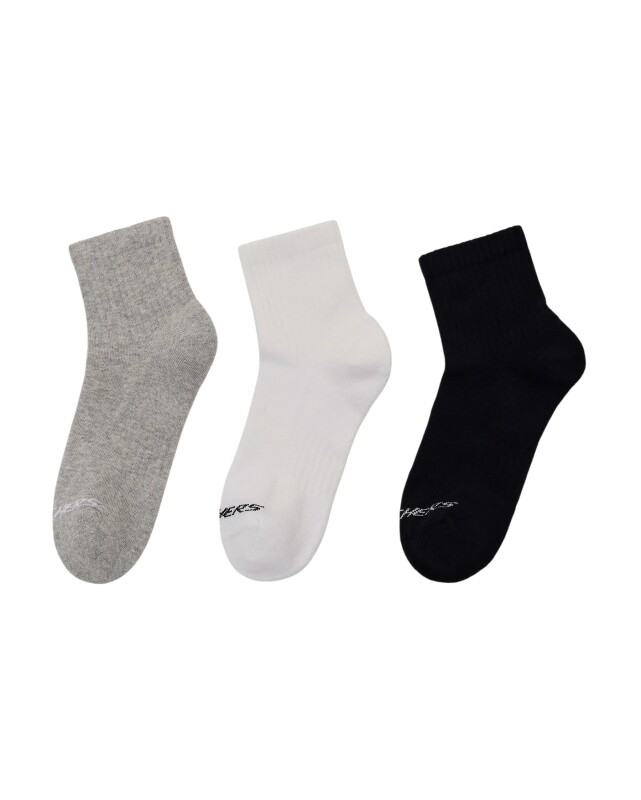 Skechers 3'lü Paket Sport Yarı Destekli Bilek Üstü Beyaz Unisex Çorap - Skechers