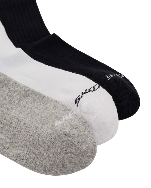 Skechers 3'lü Paket Sport Yarı Destekli Bilek Üstü Beyaz Unisex Çorap - 3