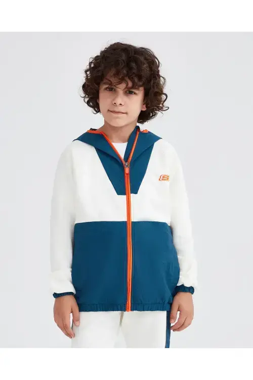 Skechers 2XI-Lock Half Zip Sweatshirt Beyaz Çocuk Sweatshirt - 4