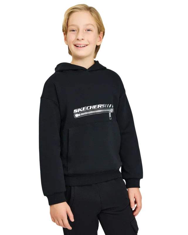Skechers 2XI-Lock Hoodie Sweatshirt Siyah Çocuk Sweatshirt - 1