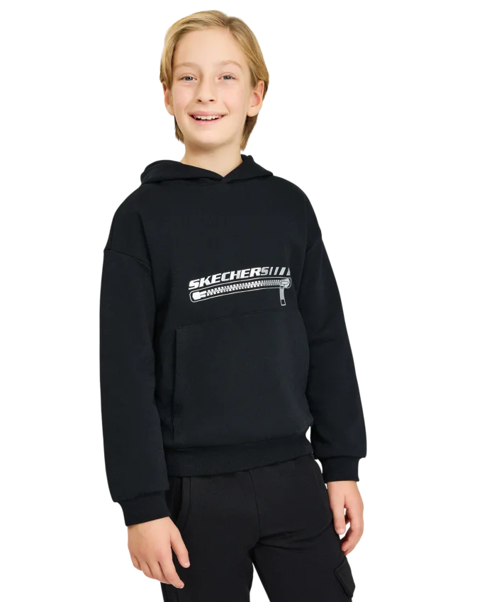 Skechers 2XI-Lock Hoodie Sweatshirt Siyah Çocuk Sweatshirt - 1
