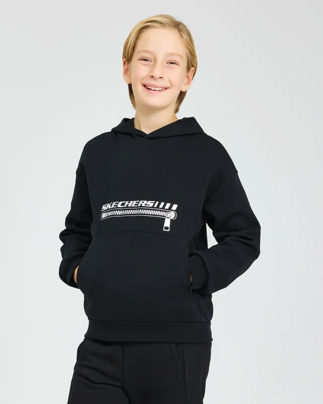 Skechers 2XI-Lock Hoodie Sweatshirt Siyah Çocuk Sweatshirt - 3