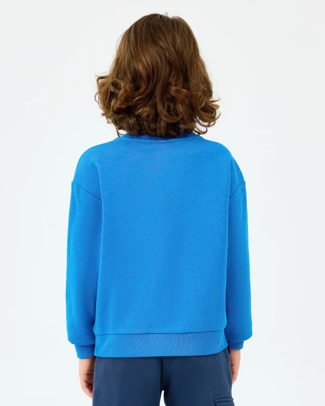 Skechers B Crewneck Sweatshirt Mavi Çocuk Sweatshirt - 4