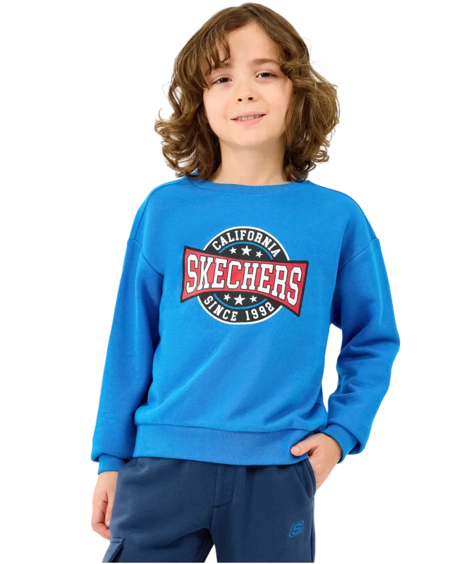 Skechers B Crewneck Sweatshirt Mavi Çocuk Sweatshirt - 1
