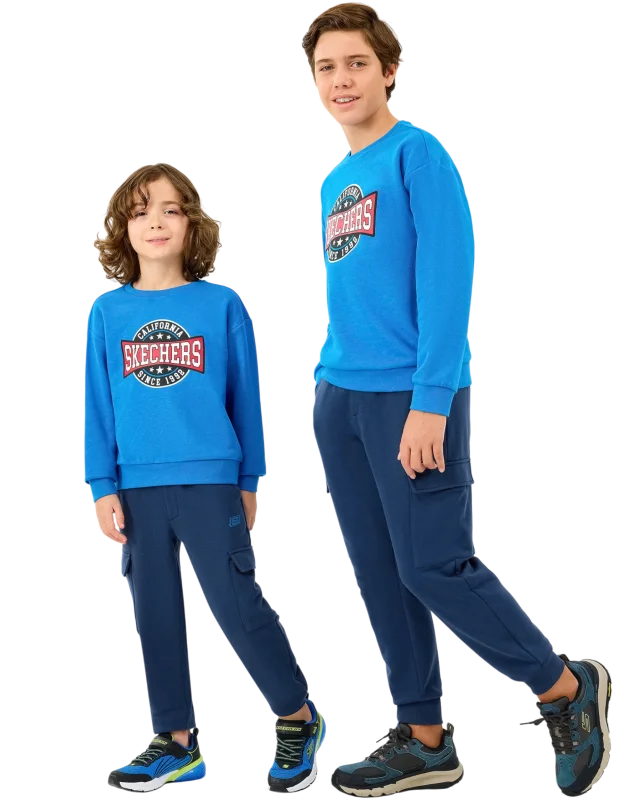 Skechers B Crewneck Sweatshirt Mavi Çocuk Sweatshirt - 2