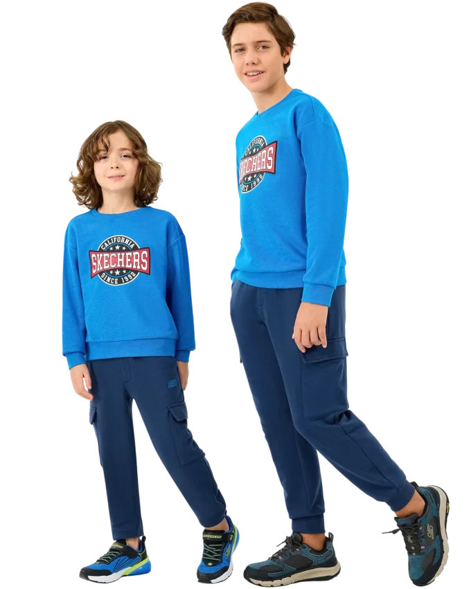 Skechers B Crewneck Sweatshirt Mavi Çocuk Sweatshirt - 2