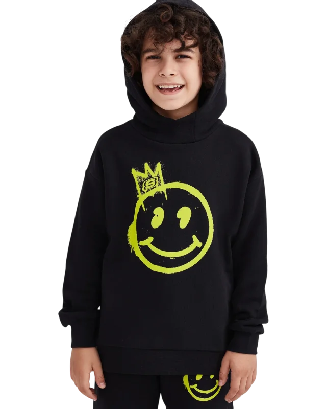 Skechers Heavy Weight Fleece Hoodie Siyah Çocuk Sweatshirt - 1