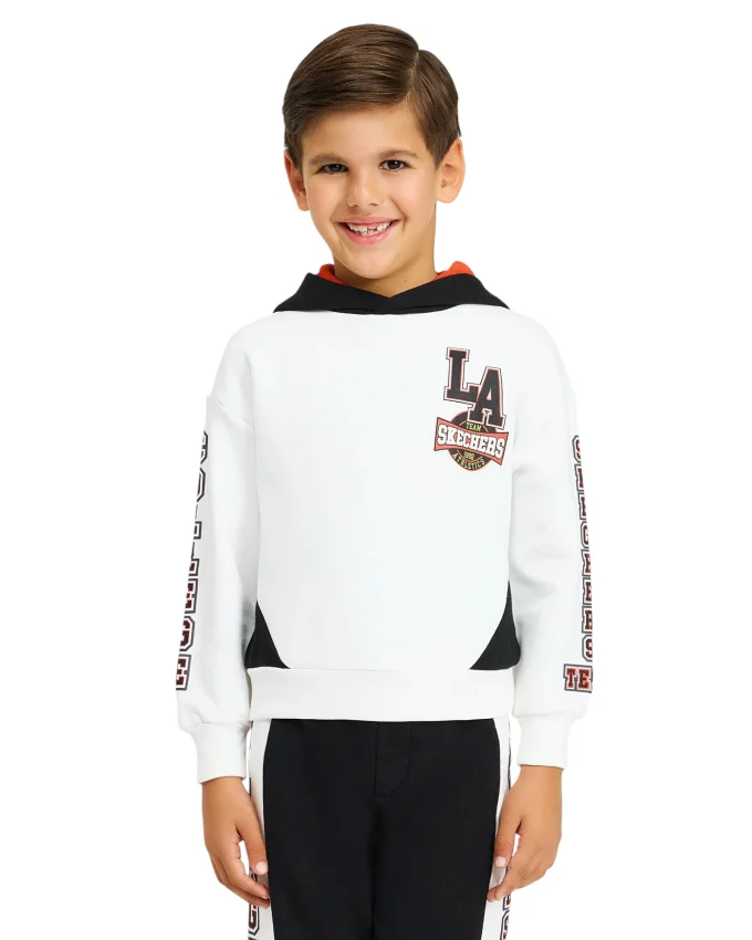 Skechers Fleece Hoodie Beyaz Çocuk Sweatshirt - 1