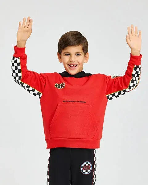 Skechers Fleece Hoodie Kırmızı Çocuk Sweatshirt - 4
