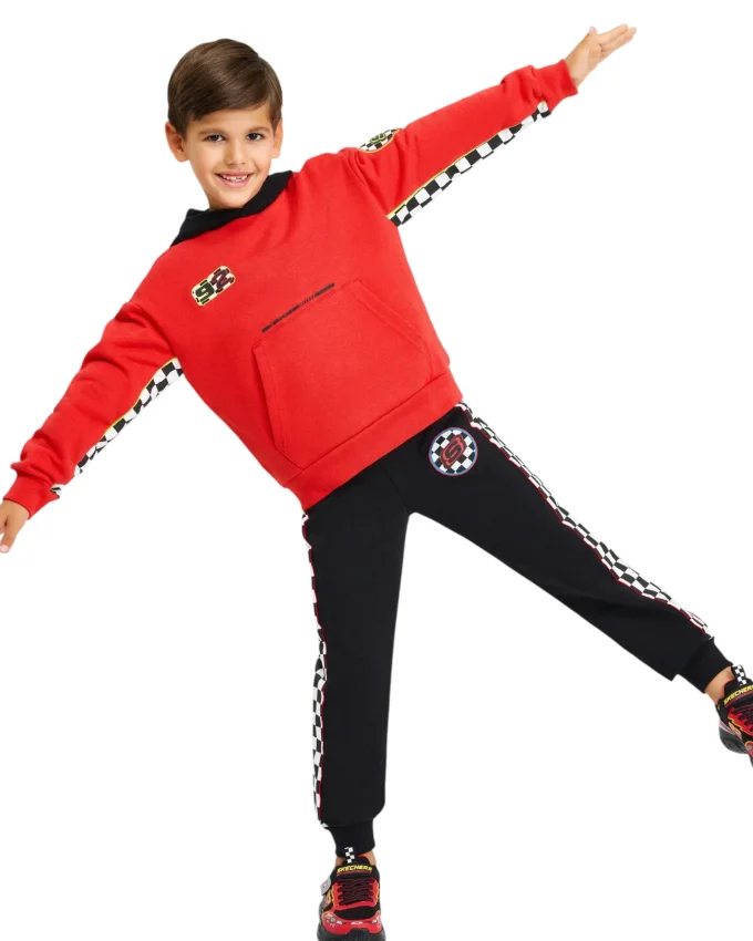 Skechers Fleece Hoodie Kırmızı Çocuk Sweatshirt - 4