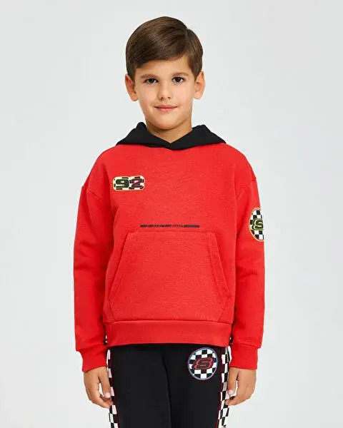 Skechers Fleece Hoodie Kırmızı Çocuk Sweatshirt - Skechers