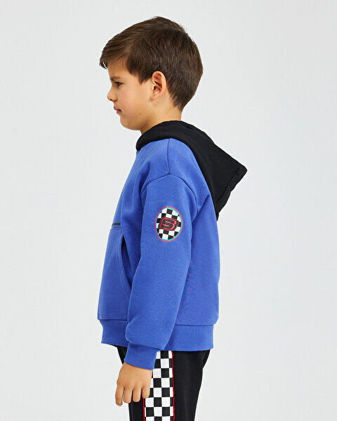 Skechers Fleece Hoodie Mavi Çocuk Sweatshirt - 3