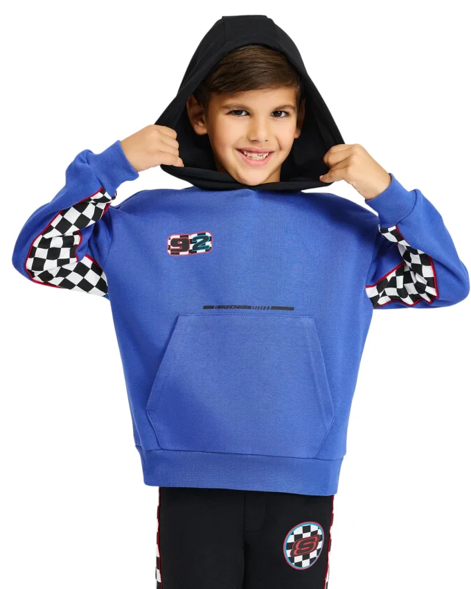 Skechers Fleece Hoodie Mavi Çocuk Sweatshirt - 3