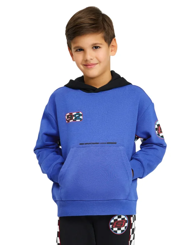 Skechers Fleece Hoodie Mavi Çocuk Sweatshirt 