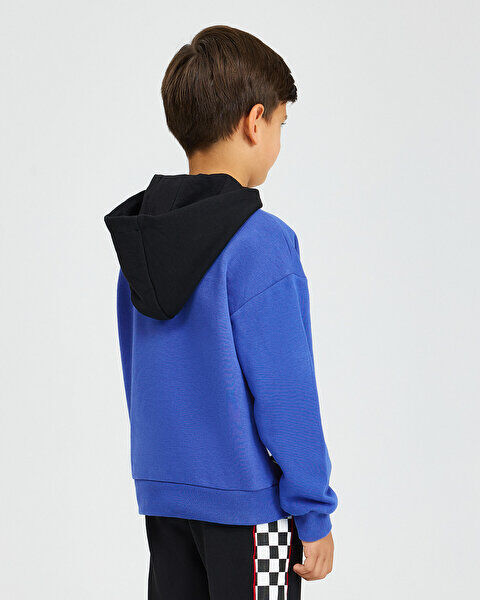 Skechers B LW Fleece Hoodie Sweatshirt Mavi Çocuk Sweatshirt - 4
