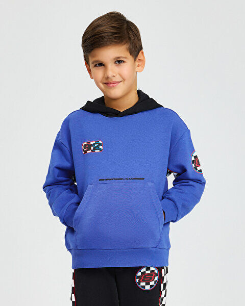 Skechers B LW Fleece Hoodie Sweatshirt Mavi Çocuk Sweatshirt - 2