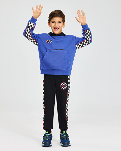 Skechers B LW Fleece Hoodie Sweatshirt Mavi Çocuk Sweatshirt - 6