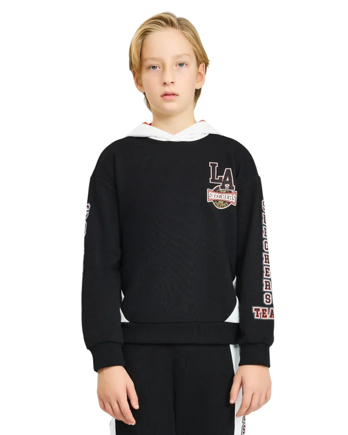 Skechers Fleece Hoodie Siyah Çocuk Sweatshirt - 2