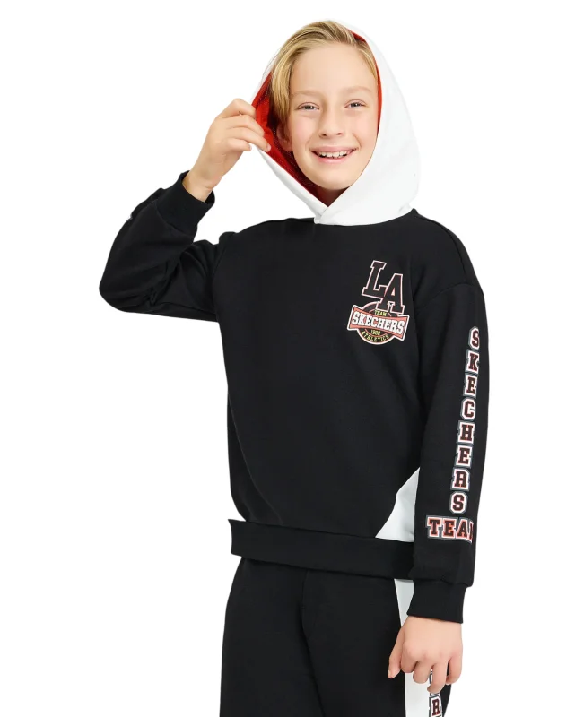 Skechers Fleece Hoodie Siyah Çocuk Sweatshirt 