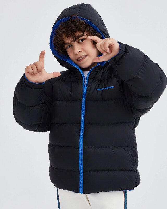 Skechers Outerwear Reversible Coated Mavi Çocuk Mont - 3