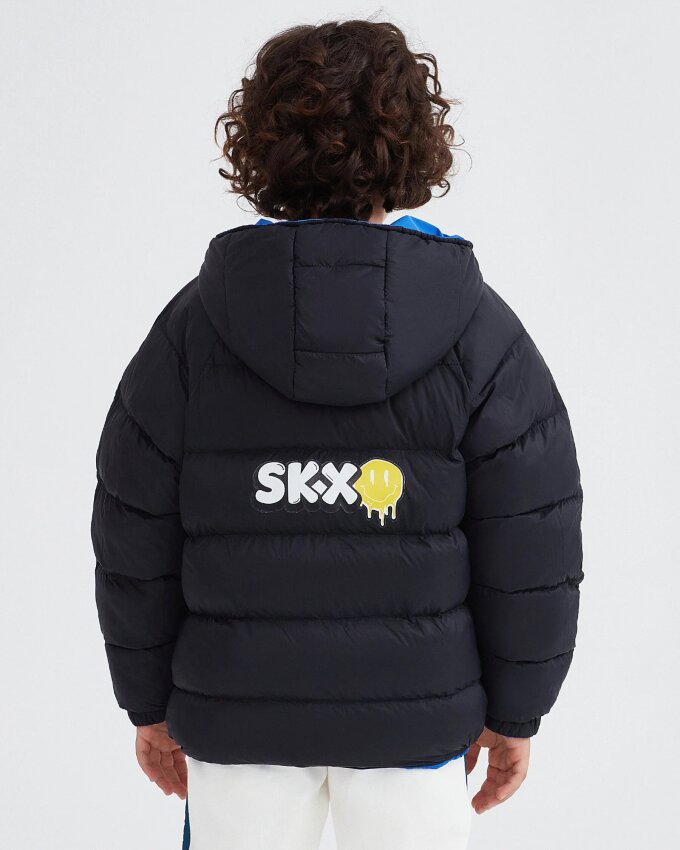 Skechers B Outerwear Reversible Coated Jacket Mavi Çocuk Mont - 4