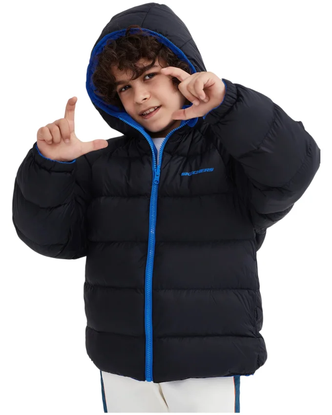 Skechers Outerwear Reversible Coated Mavi Çocuk Mont - 5