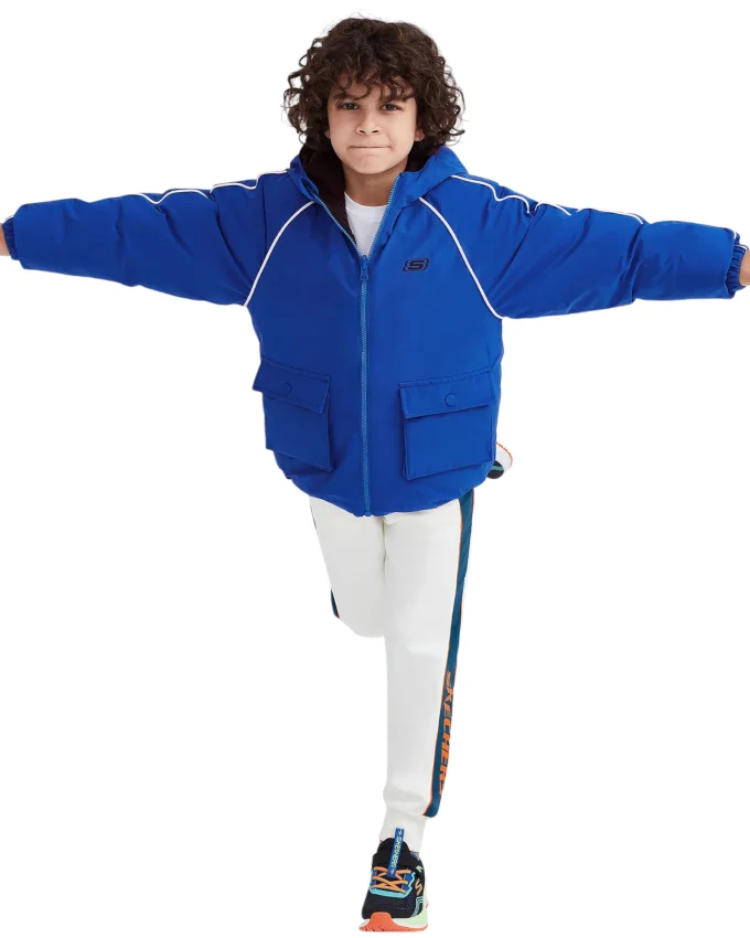 Skechers Outerwear Reversible Coated Mavi Çocuk Mont - 2