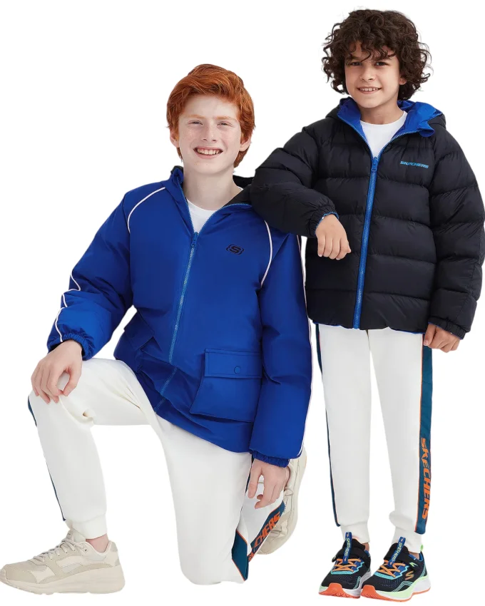 Skechers Outerwear Reversible Coated Mavi Çocuk Mont - 1