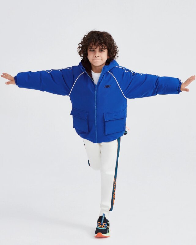 Skechers Outerwear Reversible Coated Mavi Çocuk Mont - Skechers (1)