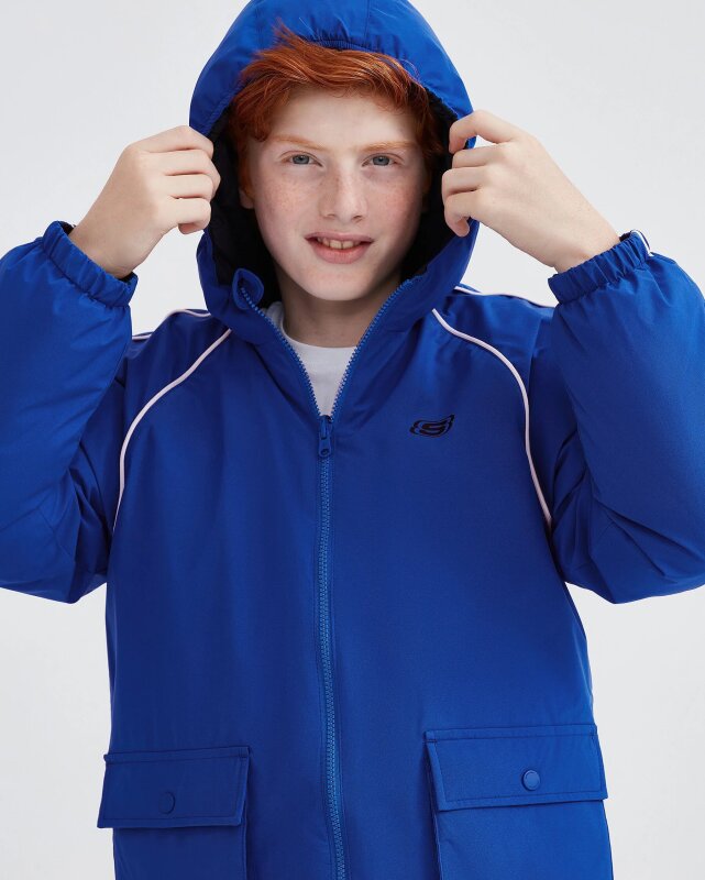 Skechers Outerwear Reversible Coated Mavi Çocuk Mont - 6